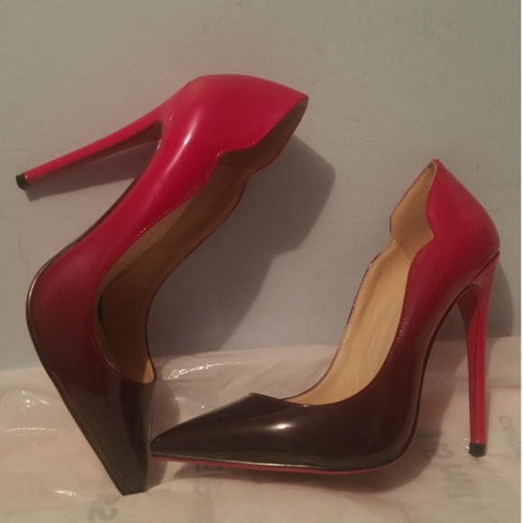 Comfity Red & Black Pump Shoes Size 7 - Picture 4 of 8